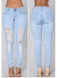 Women's Distressed Skinny Jeans with Four Pockets